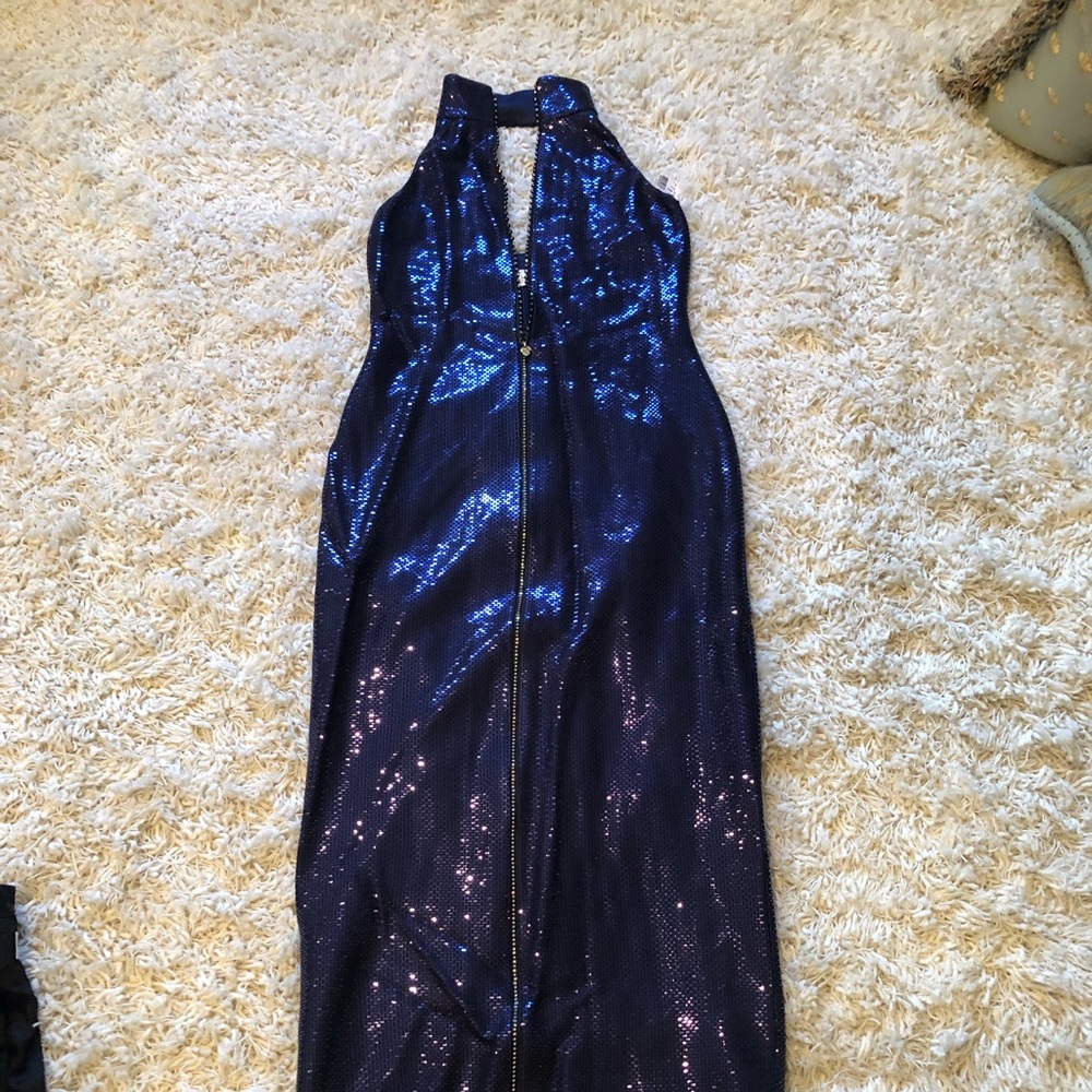 ST JOHN BLUE EVENING GOWN